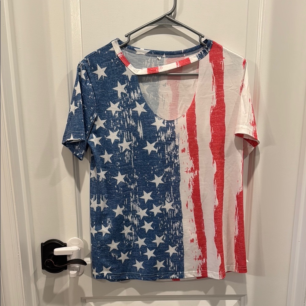 Patriotic Red, White, and Blue Short Sleeve Tee